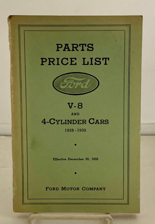 Parts Price List V-8 and 4-Cylinder Cars 1928-1932