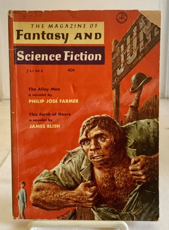 The Alley Man by Philip Jose Farmer, And, the Iowan's Curse by Charles G. Finney, Found in the Magazine of Fantasy and Science Fiction (June 1959; Vol. 16, No. 6)