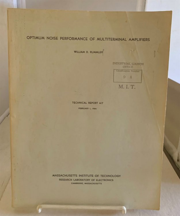 Opitmum Noise Performance of Multiterminal Amplifiers Technical Report 417 (February 1, 1964)