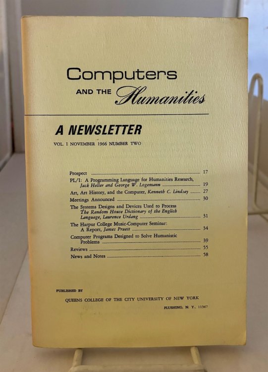 Computers and the Humanities a Newsletter Vol 1, November 1966, Number Two