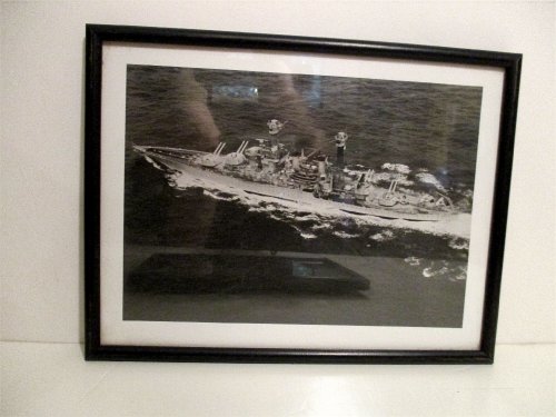 USS Colorodo BB-45. Aerial view showing her underway w/ guns trained out, pre war armament. c.1937.