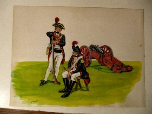 North Carolina Artillery C. 1780 Officer and Private.