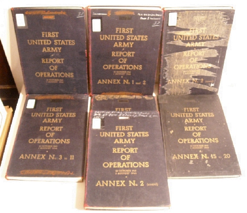 First United States Army Report of Operations. 20 October 1943-1 August 1944. Secret. (Complete set)