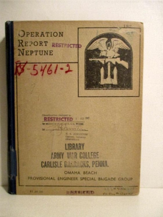 Operation Report Neptune, Omaha Beach 26 February - 26 June 1944. Secret.