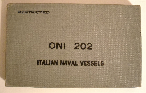 ONI 202 Italian Naval Vessels. Restricted.