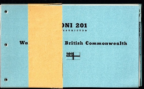 ONI 201 Warships of the British Commonwealth. Restricted.