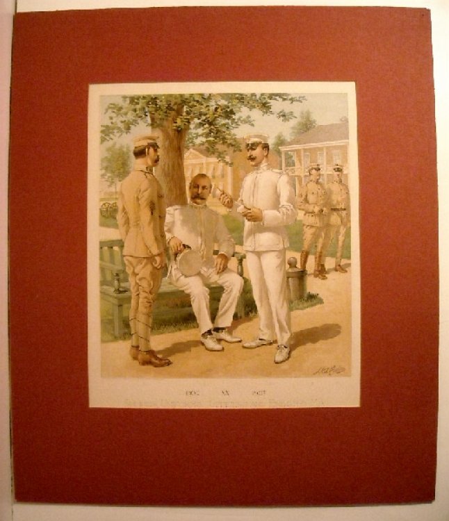 Image for Uniform of the United States Army 1774-1889.: Vol II. Plate XX. 1902-07. Officers & Enlisted Men, Summer Uniform. Uniform of the United States Army 1774-1889.: Vol II. Plate XX. 1902-07. Officers & Enlisted Men, Summer Uniform.