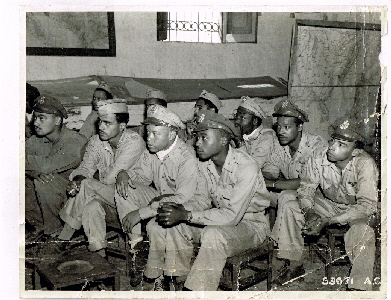 332d Fighter Group Pilots Being Briefed Before a Combat Mission.
