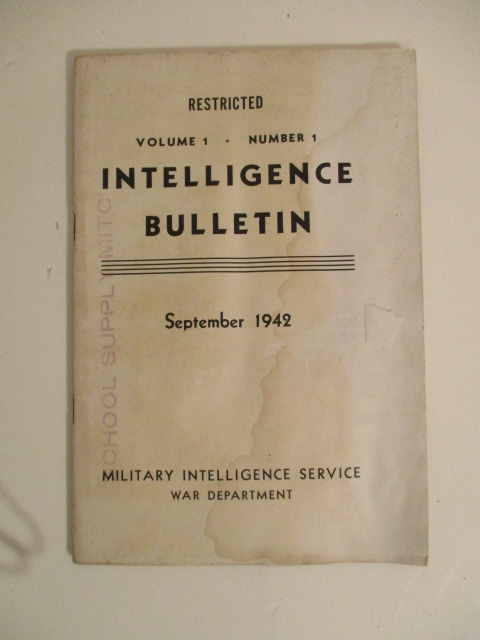 Intelligence Bulletin. Vol. I. No 1. September 1942.