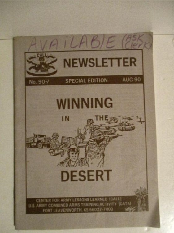 Newsletter. Special Edition. 90-7. Aug. 90. Winning in the Desert.