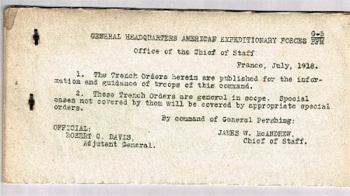 Trench Orders.