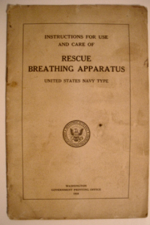 Instructions for Use & Care of Rescue Breathing Apparatus, United States Navy Type.
