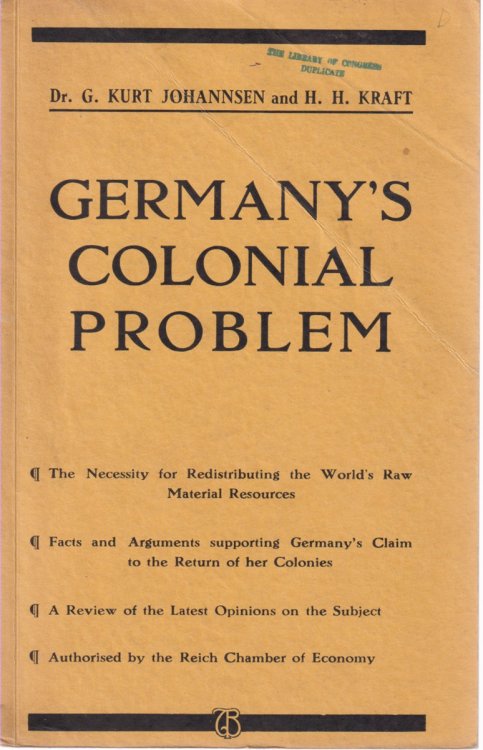 GERMANY'S COLONIAL PROBLEM