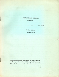 CANADIAN COMPANY HISTORIES : a Checklist
