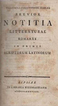 Image for Brevior notitia litteraturae Romanae in primis scriptorum latinorum. Brevior notitia litteraturae Romanae in primis scriptorum latinorum.
