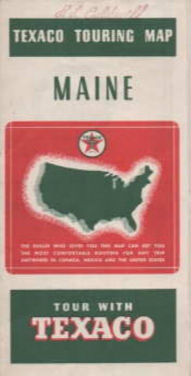 Texaco touring map : Maine with sectional map of adjacent states; 1938