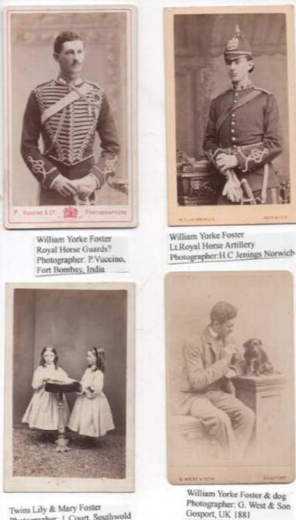 PHOTOGRAPH ALBUM of Carte de Visite of Sir William Foster,2nd Baronet of Norwich,England (1825-1911)