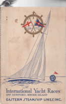 INTERNATIONAL YACHT RACES OFF NEWPORT, RHODE ISLAND; September, 1954; DINNER MENU