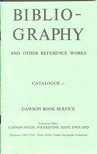 BIBLIOGRAPHY AND OTHER REFERENCE WORKS; 15 Catalogues 1979-1995