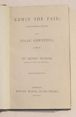 Edwin the Fair, An Historical Drama and Isaac Comnenus, A Play (1842)