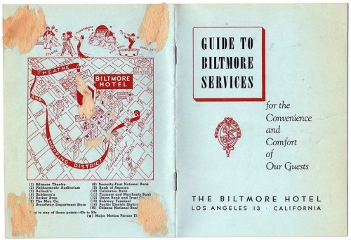 GUIDE TO BILTMORE SERVICES, FOR THE CONVENIENCE AND COMFORT OF OUR GUESTS