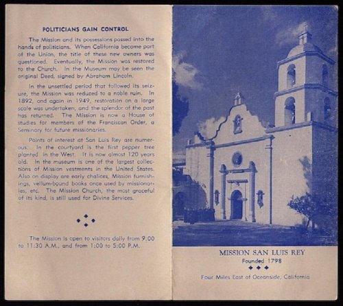 MISSION SAN LUIS REY, FOUNDED 1798
