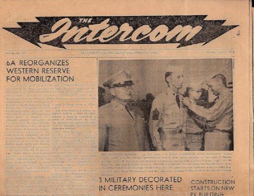 THE INTERCOM, SACRAMENTO SIGNAL DEPOT, SACRAMENTO, CALIFORNIA, VOL. 4, NO. 20, FRIDAY, JULY 22, 1955