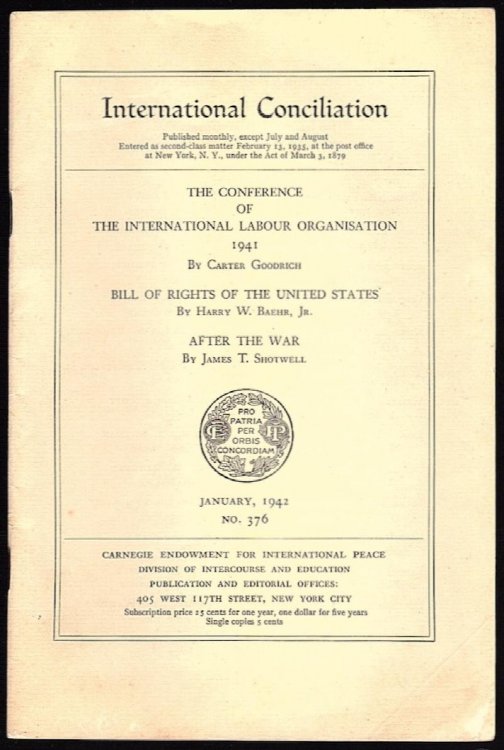 INTERNATIONAL CONCILIATION, JANUARY 1942, NO. 376