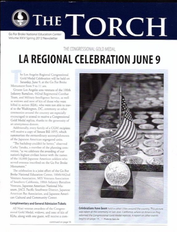 THE TORCH, VOL. XXIV, SPRING 2012 - NEWSLETTER