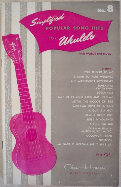 SIMPLIFIED POPULAR SONG HITS FOR UKULELE, NO. 8