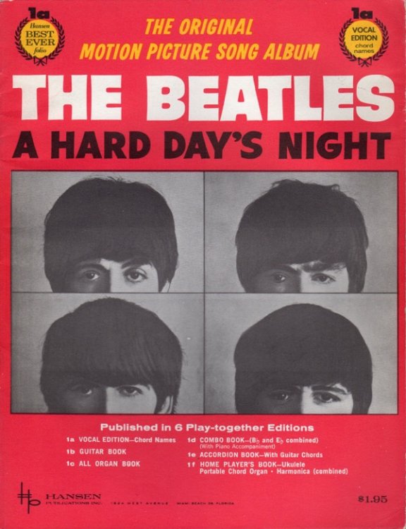 A HARD DAY'S NIGHT (HANSEN BEST EVER FOLIO, 1A, VOCAL EDITION, CHORD NAMES)