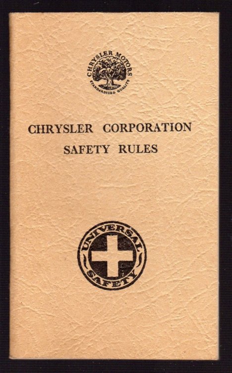 CHRYSLER CORPORATION SAFETY RULES, FORM 2921