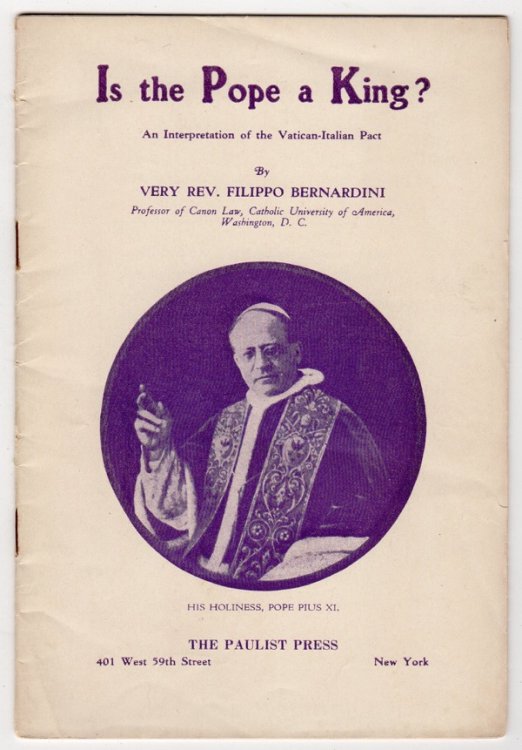 IS THE POPE A KING: AN AUTHORITATIVE INTERPRETATION OF THE NEW VATICAN-ITALIAN PACT