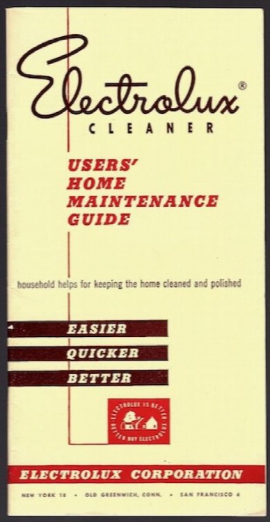 ELECTROLUX CLEANER: USERS' HOME MAINTENANCE GUIDE
