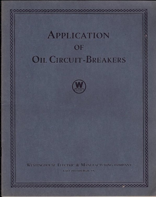 APPLICATION OF OIL CIRCUIT-BREAKERS, SPECIAL PUBLICATION 1643-A