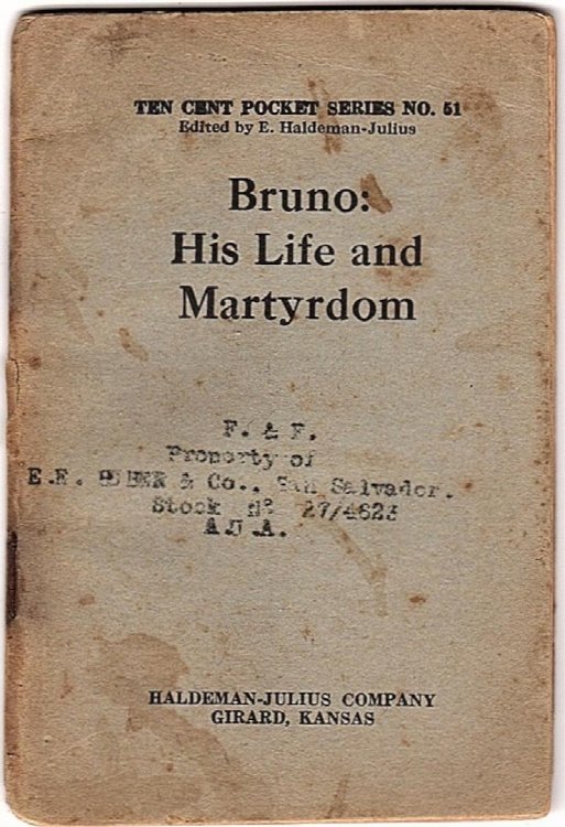 GIORDANO BRUNO: THE STORY OF HIS LIFE AND MARTYRDOM, 1548-1600 (TEN CENT POCKET SERIES, NO. 51, PEOPLE'S POCKET SERIES, NO. 51)