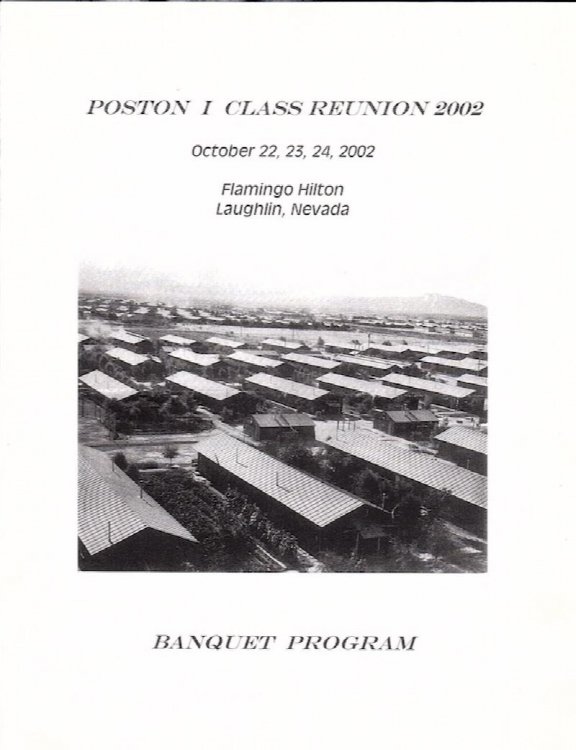 POSTON I CLASS REUNION 2002, OCTOBER 22, 23, 24, 2002, FLAMINGO HILTON, LAUGHLIN, NEVADA: BANQUET PROGRAM