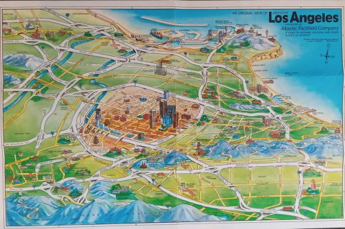 An Unusual View of Greater Los Angeles Presented by Atlantic Richfield Company (Wall Map)