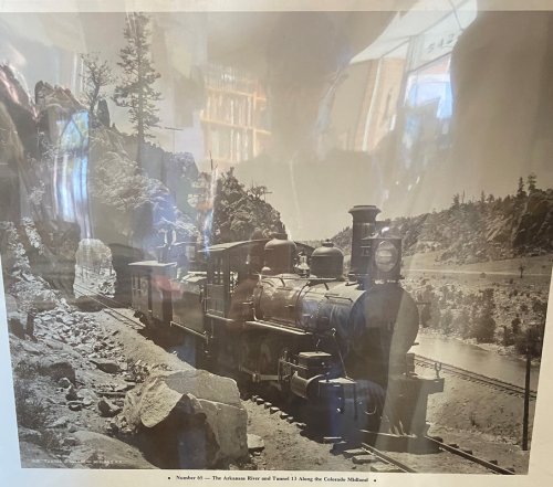 Black-and-White Railroad Print: Number 65- The Arkansas River and Tunnel 13 Along the Colorado Midland.