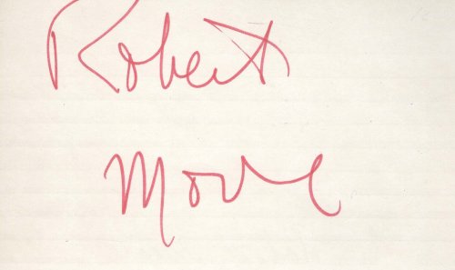 Robert Moore Signed 3 x 5 Card