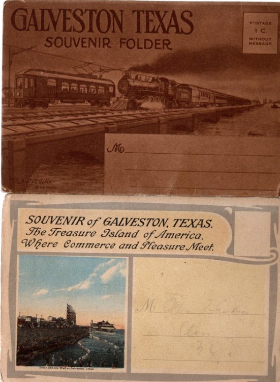Souvenir of Galveston, Texas And Galveston Texas Souvenir Folder, 2 Item Set