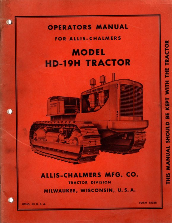 Operators Manual Model HD-19H Tractor