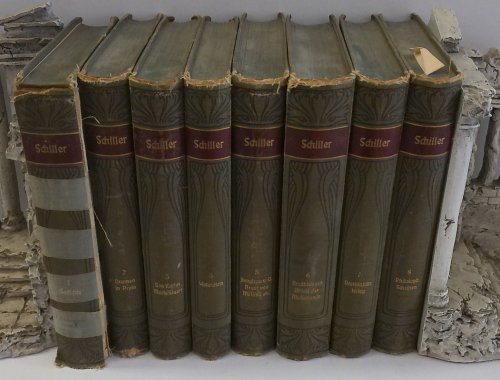 Schillers werke herausgegeben von Ludwig Bellermann. 8 vols. incomplete set in German. Leipzig and Vienna: Bibliographisches Institut, undated, circa 1890.