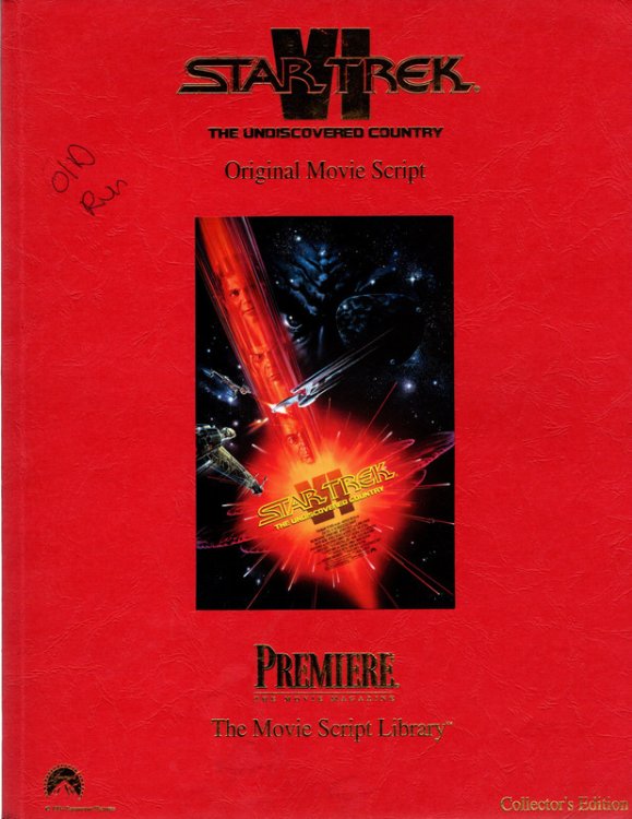 STAR TREK VI: The Undiscovered Country. Original Movie Script. Collector's Edition. Premiere: The Movie Script Library. Paramount Pictures and O.S.P. Publishing, 1994.