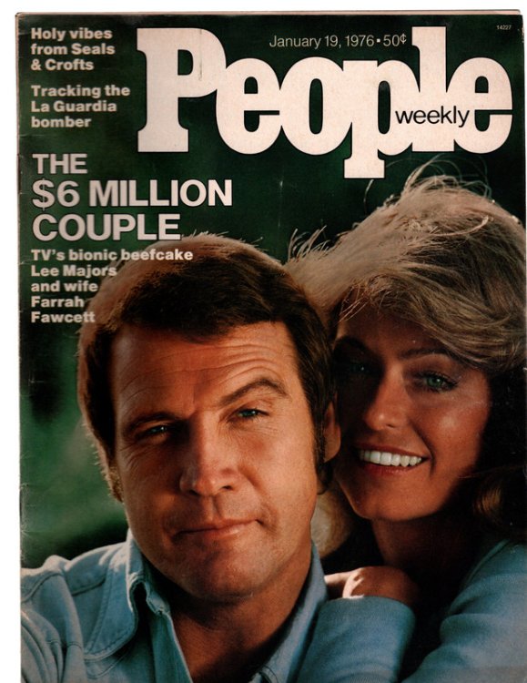 PEOPLE WEEKLY MAGAZINE : THE $6 MILLION COUPLE. LEE MAJORS AND FARRAH FAWCETT ON FRONT COVER. JANUARY 19, 1976.