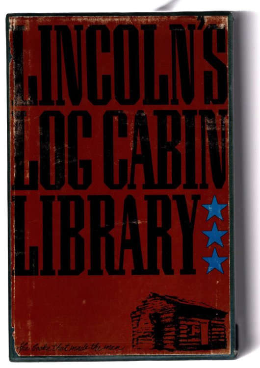 LINCOLN'S LOG CABIN LIBRARY : Lincoln's Fireside Reading by H. Jack Lang / Robinson Crusoe by Daniel Defoe / Aesop's Fables / Pilgrim's Progress by John Bunyan / Life of Washington by Mason Locke Weems / Holy Bible KJV. SIX BOOK SET IN SLIPCASE. WORLD PUBLISHING COMPANY 1965