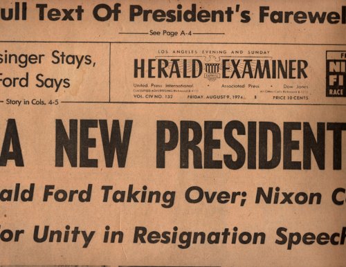 ORIGINAL NEWSPAPER: LOS ANGELES EVENING AND SUNDAY HERALD EXAMINER, FRIDAY, AUGUST 9, 1974, 