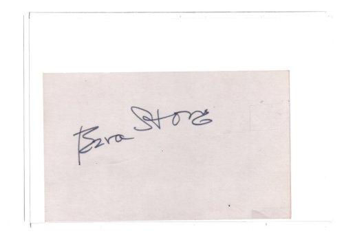 ACTOR AND DIRECTOR EZRA STONE (1917-1994) AUTOGRAPH. 3'' X 5'' INDEX CARD. UNDATED, SIGNATURE OBTAINED CIRCA 1990.