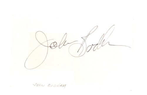 ACTOR, PRODUCER, AND DIRECTOR JOHN BADHAM (b.1939) AUTOGRAPH. 3'' X 5'' INDEX CARD. UNDATED, SIGNATURE OBTAINED CIRCA 1980.