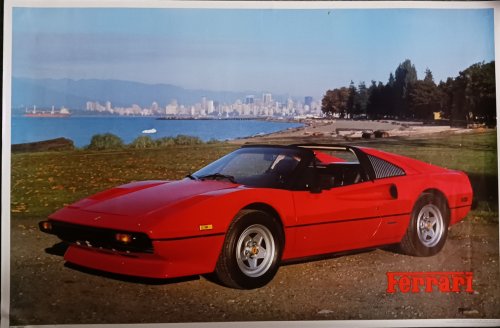 WALL POSTER FERRARI PC 871 by Uwe Meyer APPROX 24'' X 36'' AA GRAPHICS INC. 1983